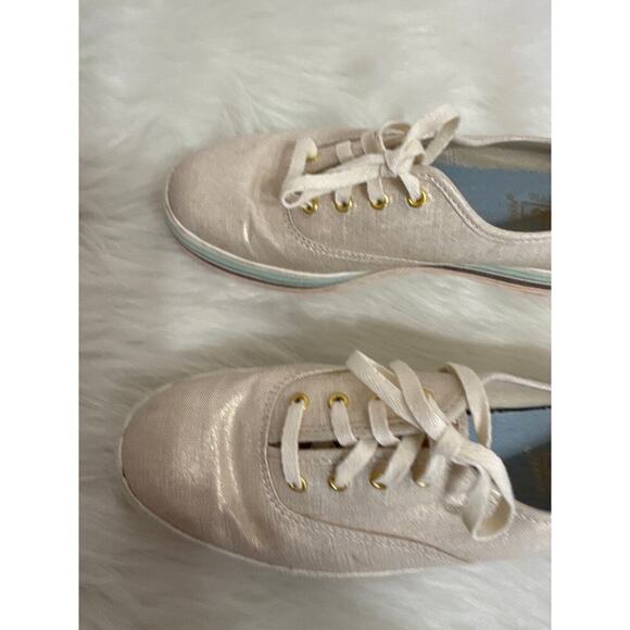 Keds Foxing Triple Stripes Teal Brown Orange Brushed Metallic Gold Sneakers - Picture 7 of 9